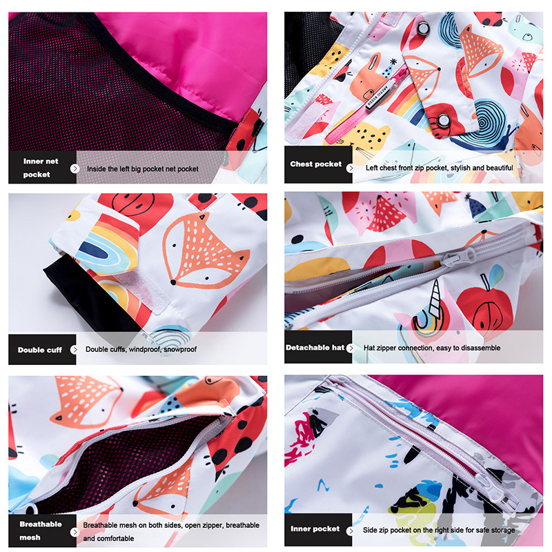 Nauji vaikiški slidinėjimo kostiumai vaikams prekių ženklai neperšlampami vandeniui šilti vaikų sniego rinkiniai žiemos slidinėjimo ir snieglenčių striukėms kelnės