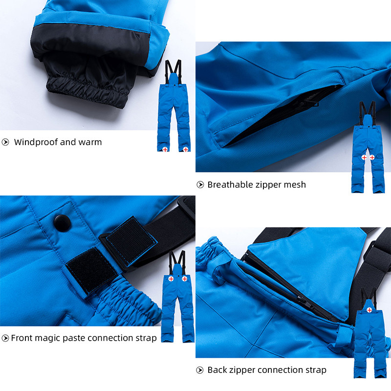 Nauji vaikiški slidinėjimo kostiumai vaikams prekių ženklai neperšlampami vandeniui šilti vaikų sniego rinkiniai žiemos slidinėjimo ir snieglenčių striukėms kelnės