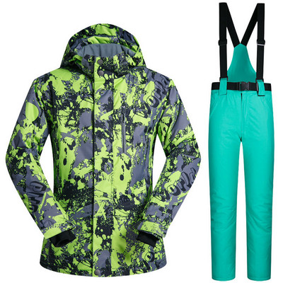 Costum de schi pentru bărbați, la modă, pentru o singură și dublă placă, pentru iarnă, în aer liber, impermeabil și rezistent la vânt, căldură îngroșată și respirabilă