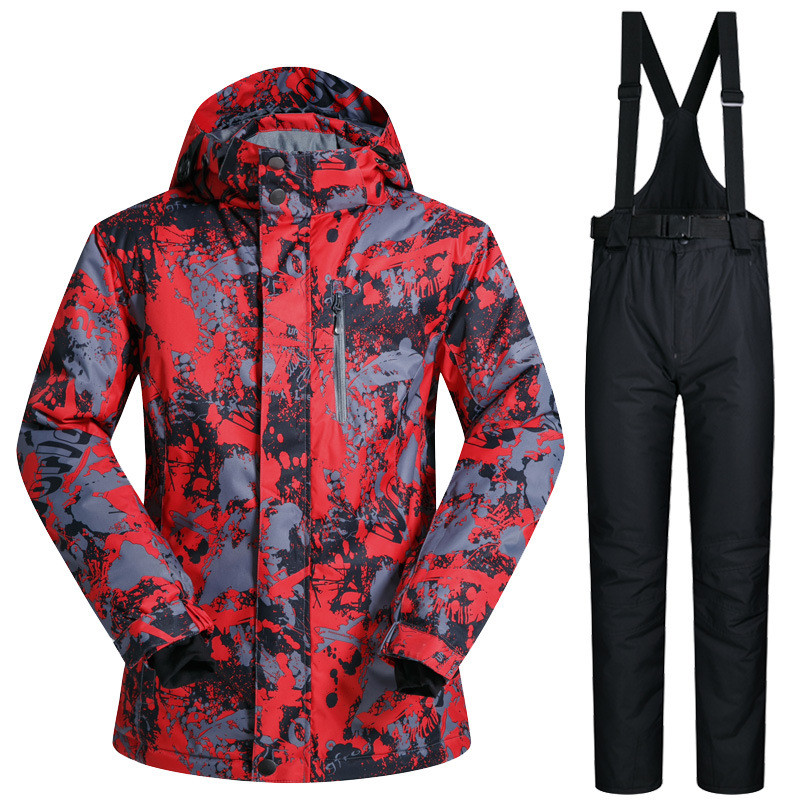 Costum de schi pentru bărbați, la modă, pentru o singură și dublă placă, pentru iarnă, în aer liber, impermeabil și rezistent la vânt, căldură îngroșată și respirabilă
