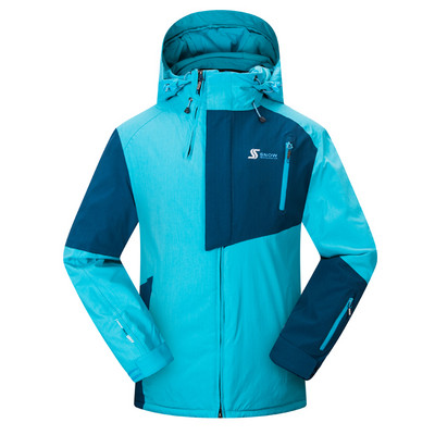 Vyriškas slidinėjimo kostiumas žiemai, šiltas, atsparus vėjui ir vandeniui atsparus gobtuvui snieglenčių striukė + kelnės Vyriškas lauko slidinėjimo sniego motociklas, kvėpuojantis sniego kostiumas