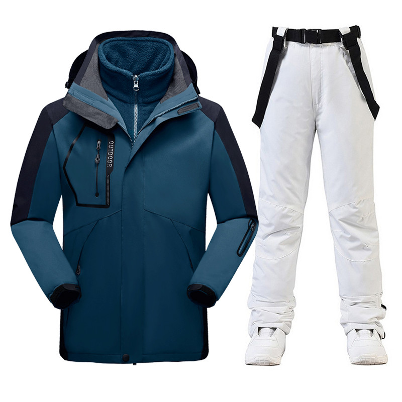 Sniego striukė Nauji vyriški sniego kostiumo rinkiniai Neperšlampami žieminiai lauko drabužiai Snieglentės drabužiai Slidinėjimo kostiumo striukės + diržinės kelnės berniukui