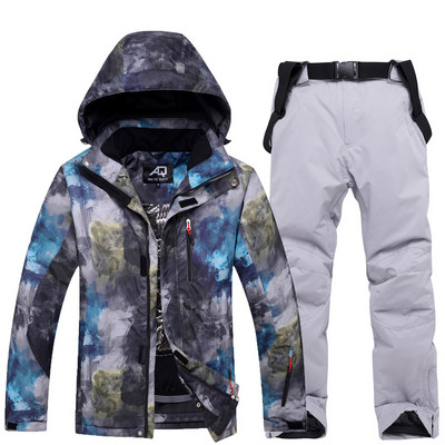 Naujas slidinėjimo kostiumas vyriškas žieminis lauko profesionalus faneruotas dvigubas lentas vyriškas slidinėjimo apatinis trikotažas vandeniui atsparus šilumai storinimas