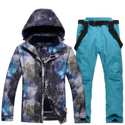 Naujas slidinėjimo kostiumas vyriškas žieminis lauko profesionalus faneruotas dvigubas lentas vyriškas slidinėjimo apatinis trikotažas vandeniui atsparus šilumai storinimas