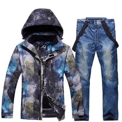 Naujas slidinėjimo kostiumas vyriškas žieminis lauko profesionalus faneruotas dvigubas lentas vyriškas slidinėjimo apatinis trikotažas vandeniui atsparus šilumai storinimas