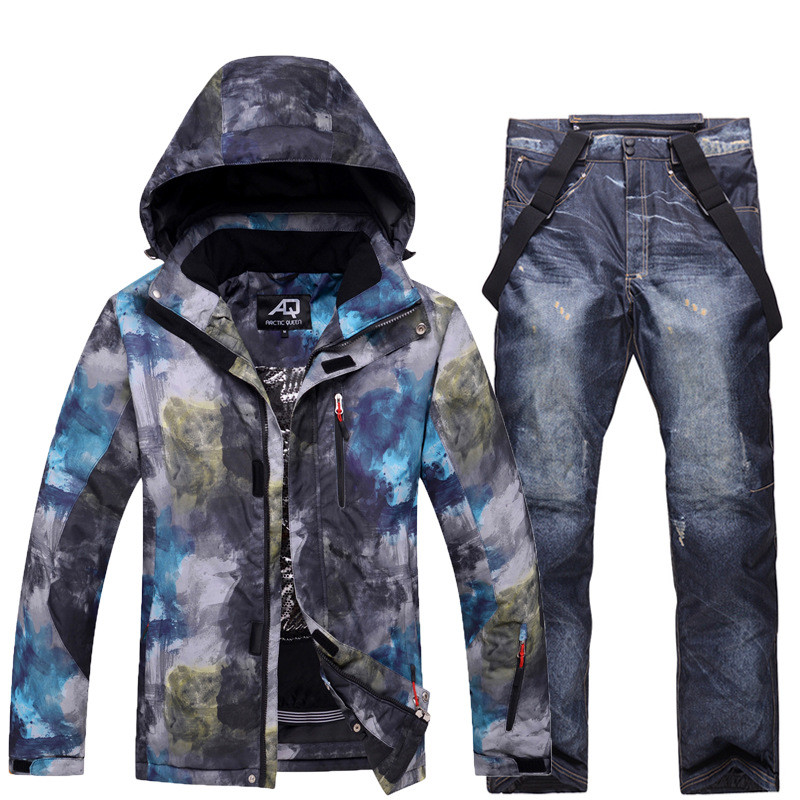 Naujas slidinėjimo kostiumas vyriškas žieminis lauko profesionalus faneruotas dvigubas lentas vyriškas slidinėjimo apatinis trikotažas vandeniui atsparus šilumai storinimas