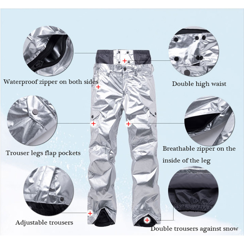 Rudens žiemos lauko sportinės slidinėjimo kelnės moteriškos termiškai atsparios vandeniui, vėjui atsparios sportinės kelnės.