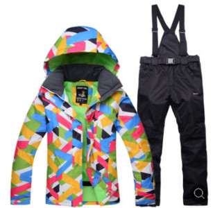 Naujo stiliaus moterų slidinėjimo kostiumas su dvigule lenta, neperšlampamas ir karščiui atsparus slidinėjimo kostiumas lauke