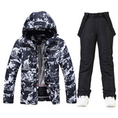 2022 m. Slidinėjimo kostiumai Vyriški žieminiai terminiai vandeniui atsparūs vėjui apdarai Sniego striukė ir kelnės Vyro slidinėjimo ir snieglenčių kostiumų prekės ženklai