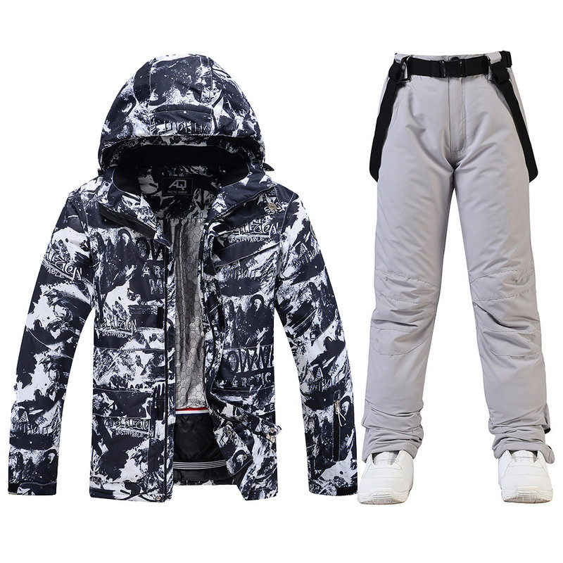 2022 m. Slidinėjimo kostiumai Vyriški žieminiai terminiai vandeniui atsparūs vėjui apdarai Sniego striukė ir kelnės Vyro slidinėjimo ir snieglenčių kostiumų prekės ženklai