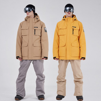 2022 Tooling Ски костюм Мъжки зимен сноуборд на открито Катерене Къмпинг Удебеляване Топло ветроустойчиво водоустойчиво ски яке и панталони