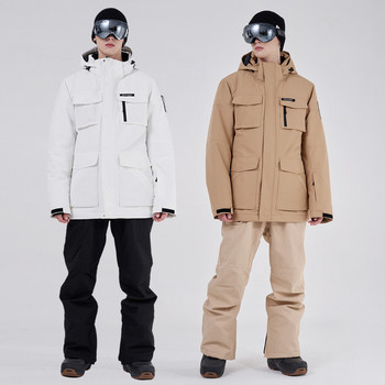 2022 Tooling Ski Suit Ανδρικό Χειμερινό Σνόουμπορντ Αναρρίχησης Κάμπινγκ Πάχυνση Ζεστό αντιανεμικό αδιάβροχο μπουφάν και παντελόνι για σκι