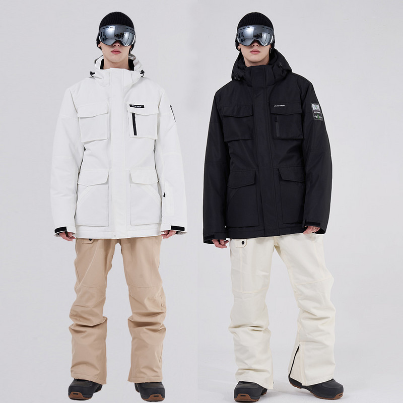 Įrankiai, 2022 m. Slidinėjimo kostiumas Vyrams Žiemos lauko snieglentės Laipiojimas Stovyklavietėje Sustorėjimas Šiltas, atsparus vėjui ir vandeniui atsparus slidinėjimo striukė ir kelnės