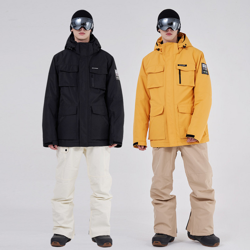 Įrankiai, 2022 m. Slidinėjimo kostiumas Vyrams Žiemos lauko snieglentės Laipiojimas Stovyklavietėje Sustorėjimas Šiltas, atsparus vėjui ir vandeniui atsparus slidinėjimo striukė ir kelnės