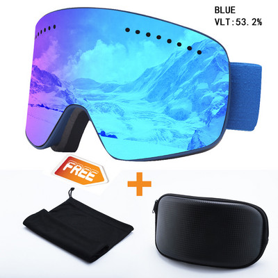 2022 m. nauji dvigubo sluoksnio magnetiniai slidinėjimo akiniai poliarizuoto objektyvo slidinėjimo nuo rasojimo UV400 snieglenčių akiniai vyriški, moteriški, slidinėjimo akiniai, akiniai