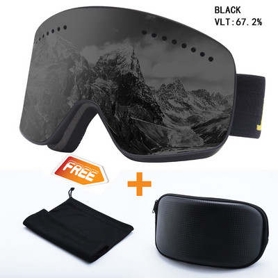2022 m. nauji dvigubo sluoksnio magnetiniai slidinėjimo akiniai poliarizuoto objektyvo slidinėjimo nuo rasojimo UV400 snieglenčių akiniai vyriški, moteriški, slidinėjimo akiniai, akiniai