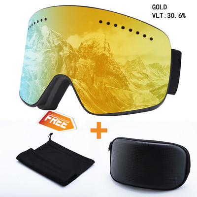2022 m. nauji dvigubo sluoksnio magnetiniai slidinėjimo akiniai poliarizuoto objektyvo slidinėjimo nuo rasojimo UV400 snieglenčių akiniai vyriški, moteriški, slidinėjimo akiniai, akiniai
