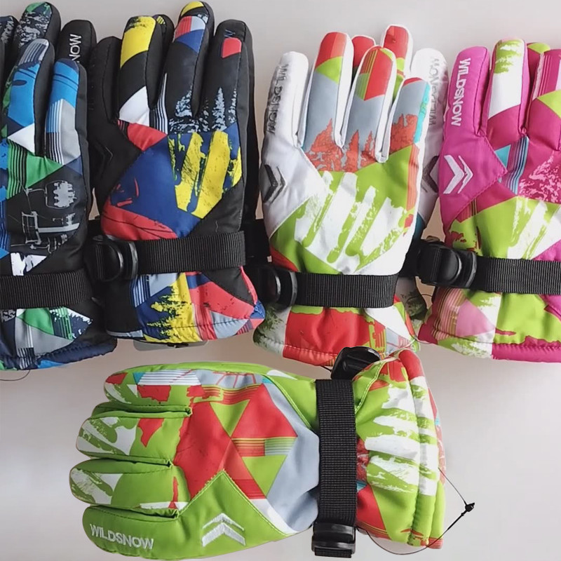 Žiemos berniukui šiltos slidinėjimo pirštinės Sportinės vandeniui atsparios vaikiškos mergaičių sniego pirštinės paaugliams vaikų pirštinės lauke kalnų mažiems vaikams šaltos pirštinės