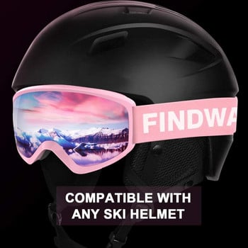 findway Детски ски очила OTG Design Anti-Fog UV400 Protection зимни очила за сноуборд за възраст 8-14 години Момчета Момичета Деца Младежи
