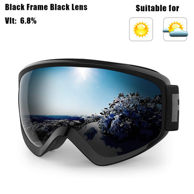 findway Vaikiški slidinėjimo akiniai OTG Design Anti-Fog UV400 Protection žieminiai snieglenčių akiniai 8-14 metų berniukams mergaitėms vaikams jaunimui