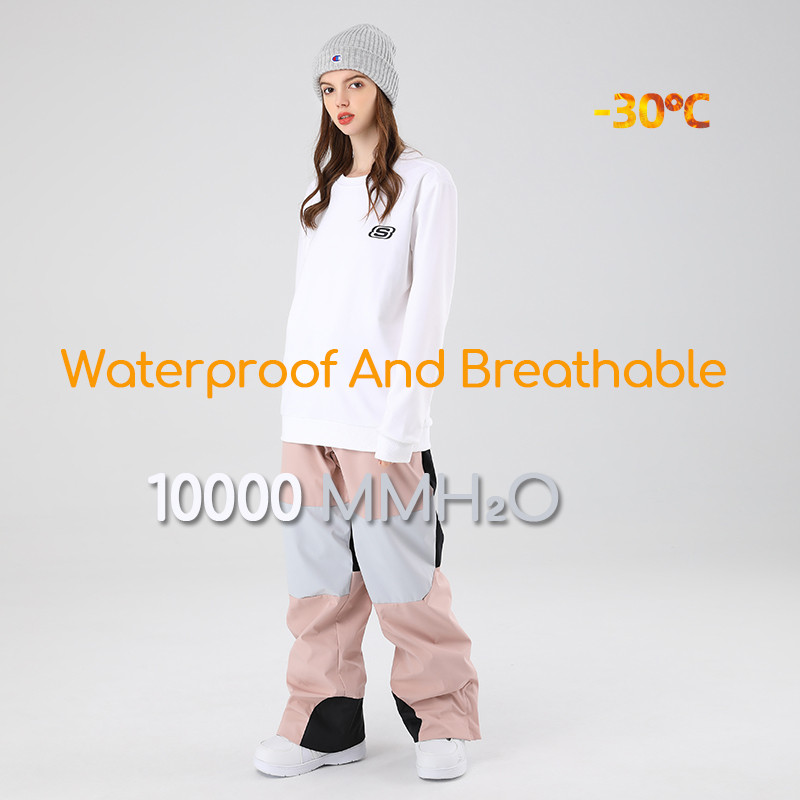 2022 m. Naujos laisvos slidinėjimo kelnės vyrams ir moterims Žiemos tendencijos Sniego kelnės Vėjo nepraleidžiančios vandeniui Šiltos slidinėjimo kelnės Slidinėjimo kelnės Poros