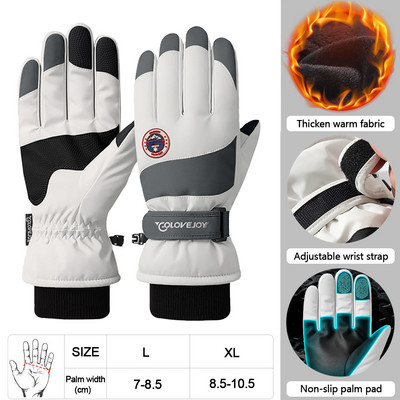 LOOGDEEL žieminės šiltos slidinėjimo pirštinės lauko sportui snieglenčių sportui snieglentei šiluminės vilnos pirštinės vyrams, moterims liečiamos, vandeniui atsparios, atsparios vėjui