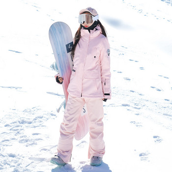 2022 Νέες χειμερινές γυναικείες φόρμες σκι Παχυμένες ζεστές ορειβατικές φόρμες σνόουμπορντ Μπουφάν παντελόνι χιονιού Σετ φόρμες για σκι αντιανεμικές αδιάβροχες