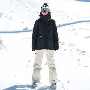 2022 Нови зимни дамски ски костюми Удебелени топли якета за планинарство Сноубордове Снежни панталони Ски комплект Гащеризони Ветроустойчив Водоустойчив