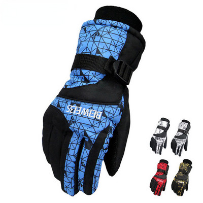 Ziemas silts snovbords Slēpošanas cimdi vīrieši sievietes kalns slēpošana sniega motocikls ūdensizturīgs sniega motocikls Cimdi Vēja necaurlaidīgi guanti moto