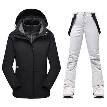 Χειμερινό σούπερ ζεστό κοστούμι σκι ανδρικές φόρμες για σκι αντιανεμικό αδιάβροχο μπουφάν Snowboarding και παντελόνι χιονιού Αντρικές φόρμες για σκι