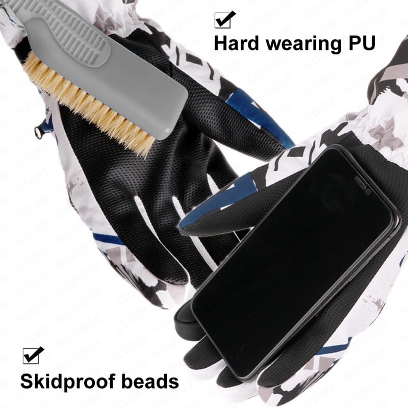 Vyrai Moterys Vaikai Žiema Sniegui Neperšlampamos Slidinėjimo Pirštinės Jutiklinis Ekranas Storas Itin lengvos snieglenčių pirštinės Rogučių motociklininkų pirštinės