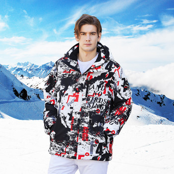 Ανδρική φόρμα σκι Χειμερινή ζεστή, αντιανεμική, αδιάβροχη εξωτερική μπουφάν και παντελόνι για χιόνι και παντελόνι Εξοπλισμός ζεστού σκι Snowboard Φορέστε ανδρικές φόρμες μάρκας