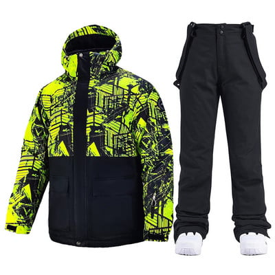 Ski Suit Men Winter Warm Windproof Waterproof Outdoor Snow Jacket and Pants Hot Ski Equipment Snowboard Wear Male Brand Overalls