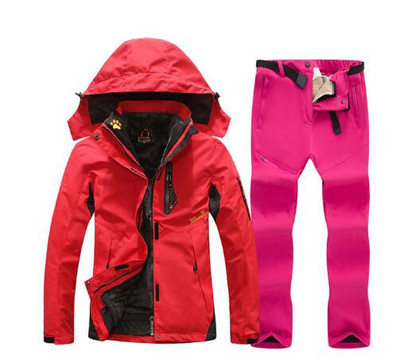 Costum de schi pentru femei, în aer liber, impermeabil, termic, 2 în 1, costum de zăpadă, set de jachete pentru schi și snowboarding.