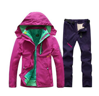 Costum de schi pentru femei, în aer liber, impermeabil, termic, 2 în 1, costum de zăpadă, set de jachete pentru schi și snowboarding.