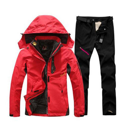 Costum de schi pentru femei, în aer liber, impermeabil, termic, 2 în 1, costum de zăpadă, set de jachete pentru schi și snowboarding.