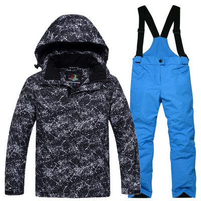 Seturi de îmbrăcăminte de schi în aer liber băiat fetiță, jachetă caldă, pantaloni, costume pentru zăpadă pentru copii, treninguri de snowboard impermeabile pentru adolescenți