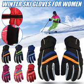 Vaikams Berniukams Merginoms Žiemai Šiltos Vėjo nepraleidžiančios sportinės Slidinėjimo Pirštinės Vaikams Orui pralaidžios reguliuojamos pirštinės