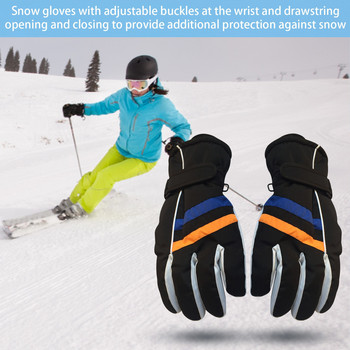 Деца Момчета Момичета Зимни топли ветроустойчиви спортни ски ръкавици Детски дишащи регулируеми ръкавици