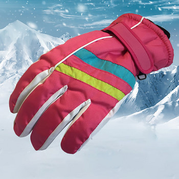 Деца Момчета Момичета Зимни топли ветроустойчиви спортни ски ръкавици Детски дишащи регулируеми ръкавици