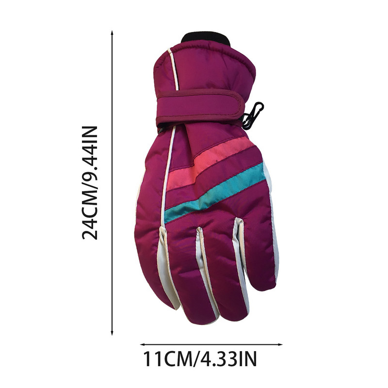 Vaikams Berniukams Merginoms Žiemai Šiltos Vėjo nepraleidžiančios sportinės Slidinėjimo Pirštinės Vaikams Orui pralaidžios reguliuojamos pirštinės