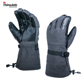 Нови 3M Thinsulate зимни ски ръкавици за сняг мъже жени сензорен екран черни сиви външни топли водоустойчиви ръкавици за сноуборд моторни шейни