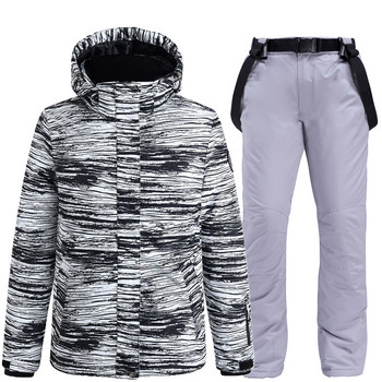 Ολοκαίνουργια κοστούμια σνόουμπορντ Γυναικεία μπουφάν και παντελόνι για σκι Χειμερινό ζεστό μπουφάν και παντελόνι Γυναικείο παλτό χιονιού και παντελόνι Κοστούμια σκι