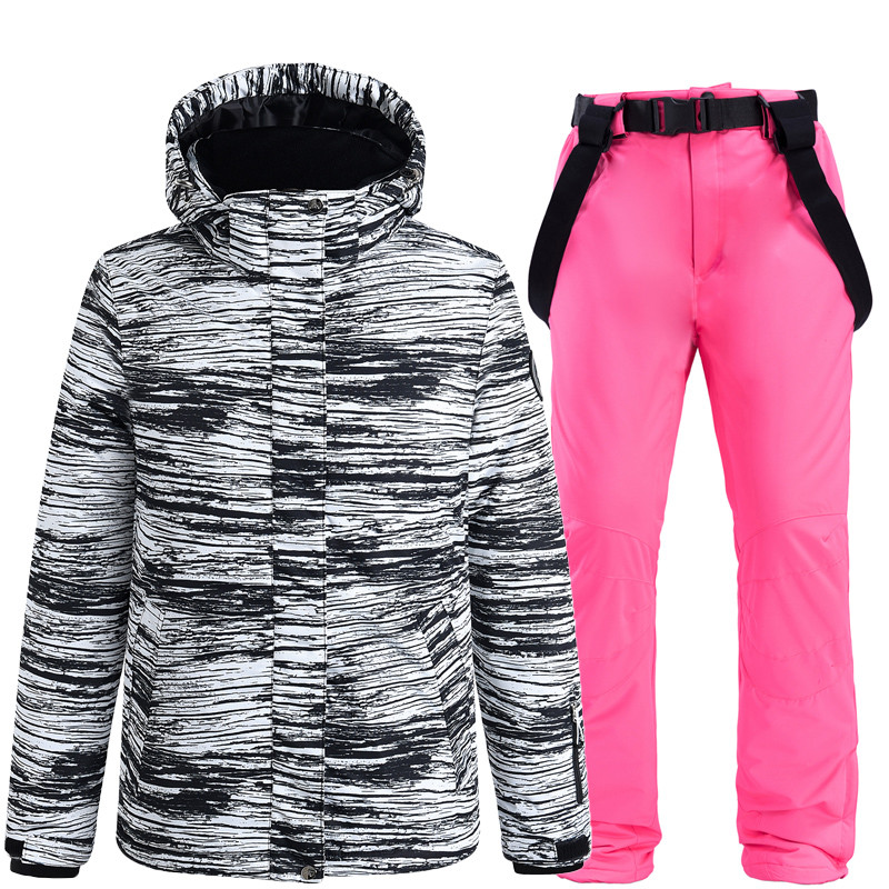Visiškai nauji snieglenčių kostiumai Moteriška slidinėjimo striukė ir kelnės Žiemos šilta striukė ir kelnės Moteriškas sniego paltas ir kelnės slidinėjimo kostiumai