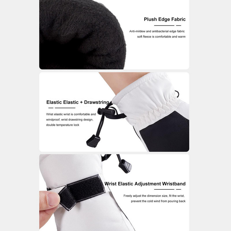 Slidinėjimo pirštinės žiemos terminės pirštinės lauko dviračių sportui pirštinės su jutikliniu ekranu, vandeniui atsparios šiltos pirštinės slidinėjimo snieglenčių pirštinės, skirtos unisex