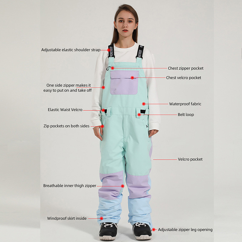 Pantaloni de schi pentru femei, bărbați, salopete de schi, iarnă, în aer liber, rezistente la vânt, impermeabile, calde, pantaloni de snowboarding, pantaloni de schi pentru femei, bărbați