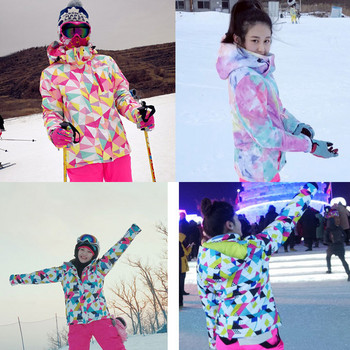 Спортни водоустойчиви дамски снежни палта сноуборд топли дамски ски якета с качулка зимни дамски горни дрехи ветроустойчив планински анцуг
