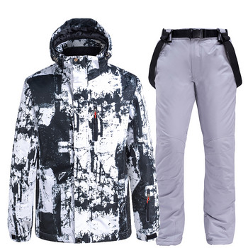 -30 нови маркови модни мъжки комплекти за снежен костюм, облекло за сноуборд, 10k водоустойчив зимен костюм за открито, ски яке + лигавник, панталон