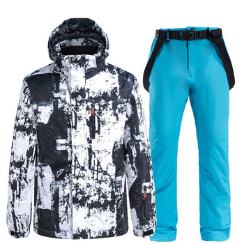 -30 нови маркови модни мъжки комплекти за снежен костюм, облекло за сноуборд, 10k водоустойчив зимен костюм за открито, ски яке + лигавник, панталон