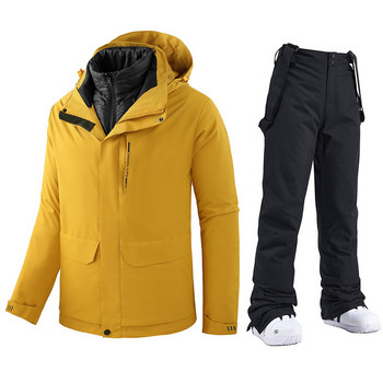 Υψηλής ποιότητας χειμερινή ανδρική στολή για σκι Νέα 2022 Θερμικά αδιάβροχα μπουφάν Snow Down και Σετ παντελονιών Snowboard Κοστούμια Snowboarding για σκι
